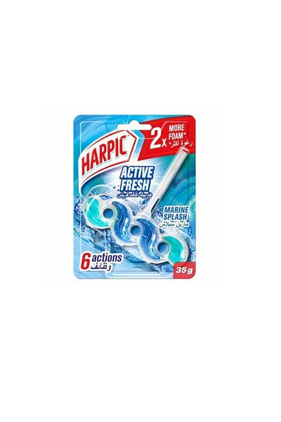 Harpic Active Fresh Marine Splash Toilet Cleaner Rim Block, Toilet Freshener, 35g