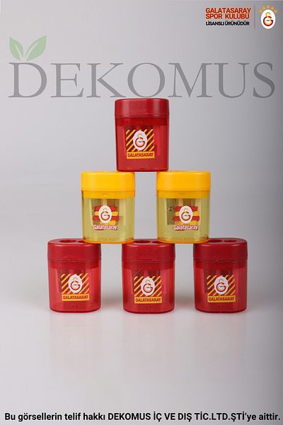 Galatasaray Licensed by Dekomus "2 Pieces" Double Blade Oval Pencil Sharpener