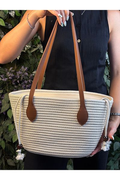 MaVaux Чанта за през рамо Miami Wicker Look със специална дръжка и вътрешна подплата