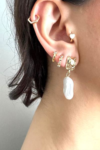 Angels And Wings White Natural Stone Design Earrings