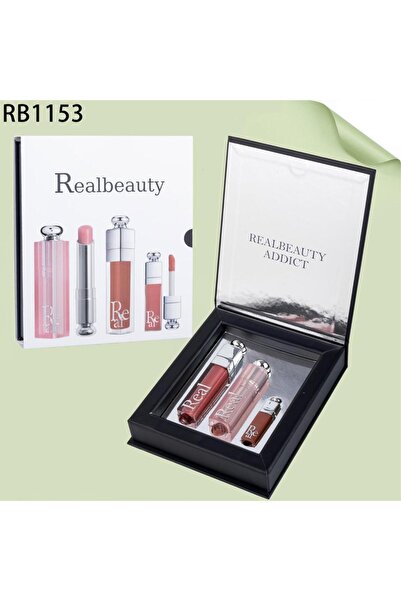 real beauty طقم مكياج شفايف من 3 قطع من ريل بيوتي