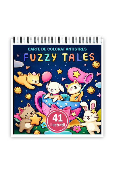 Legendary Gifts Carte de colorat antistres, 41 de imagini Fuzzy Tales, 88 pagini