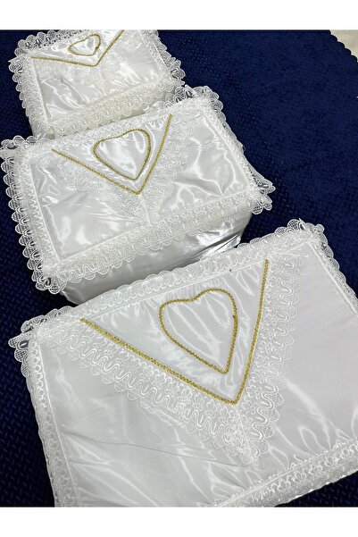 Yarençeyiz Gold Şeritli Gelin Modeli Bohça Söz Nişan Hurcu Çeyizlik 3'lü Set