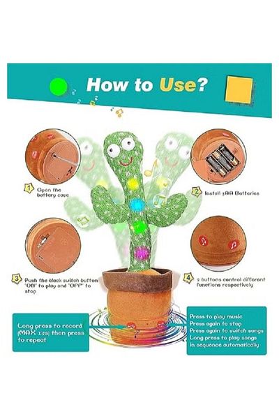 Primo Plus Electric Dancing Cactus Plant Stuffed Toy With Music