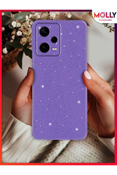 Molly POCO X5 PRO 5G İçin Lila Berry Simli Parlak Silikon Kılıf