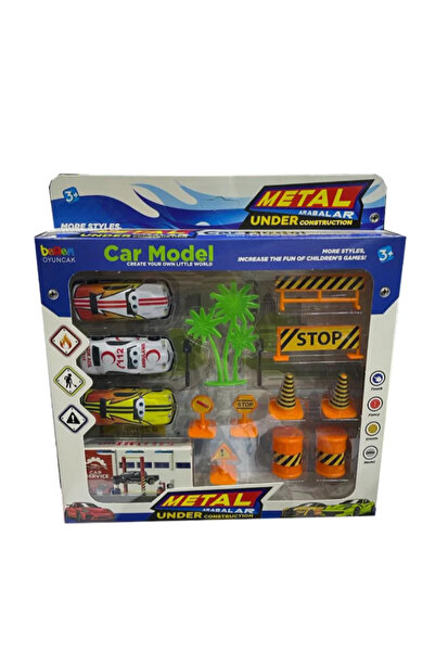 ATABY Garage Car Set - Garage Kit with Metal Cars and Traffic Accessories