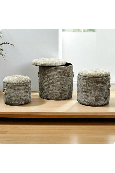 Ch 3-piece brown carpet box set