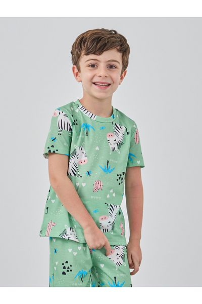 Styli Graphic Print Short Sleeve T-Shirt and Shorts Pyjama Set