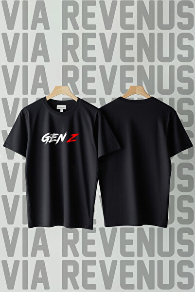 Vordevia Gen Z / Gen Z Printed Crew Neck Wide Fit Unisex 100% βαμβακερό μπλου...