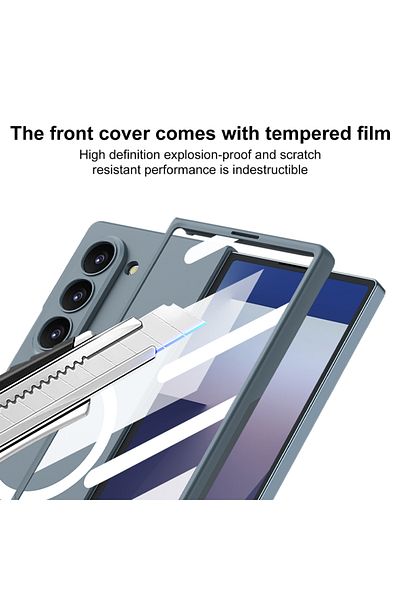 REDz Accessories Husă MagSafe cu protecție de ecran pentru Samsung Galaxy Z Fold7, rezistentă la șocuri, verde