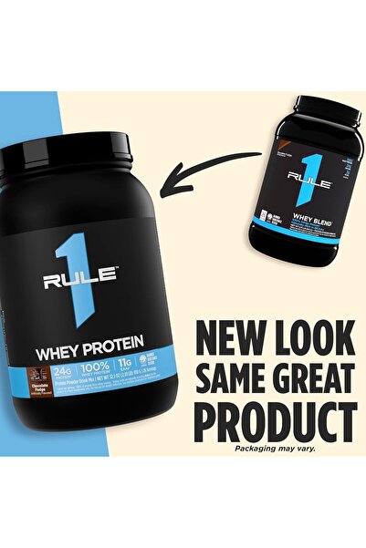 Rule 1 Proteins Rule1 1 Whey Blend 100% Whey Protein Powder| Chocolate Fudge| 24g protein with Naturally Rich in BCA