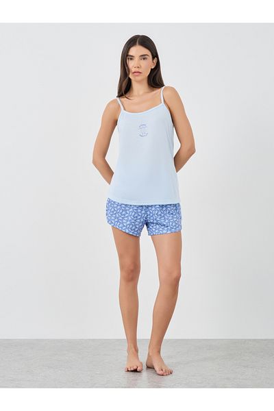 Styli Graphic Print Cami Top and Shorts Pyjama Set
