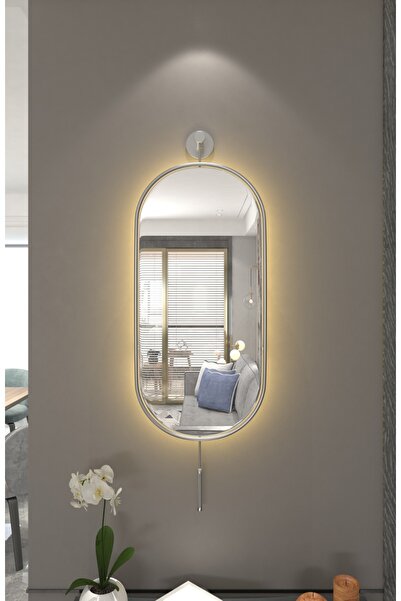 Wallover Design Büyük Boy 30*80 Serenity Mat Gümüş Ledli Ayna, Dekoratif Mode...