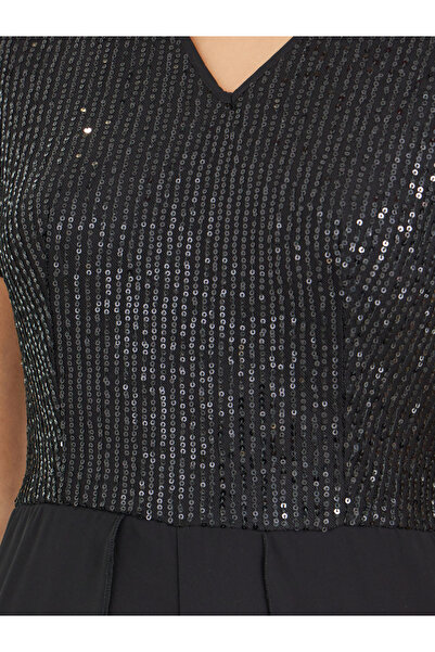 Styli Embellished Sequins Wide Leg Jumpsuit