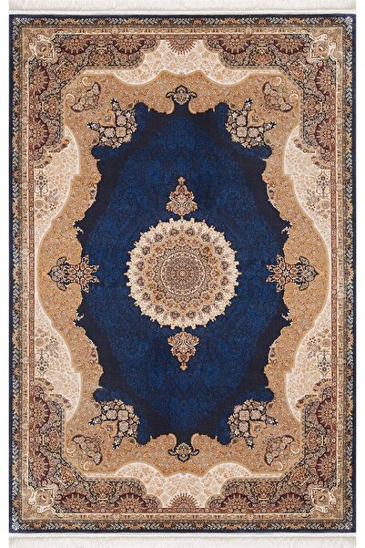 Artemis Halı Silk 05211c Ipek Halı Lacivert Yumuşak Dokulu Salon Koridor Mutf...