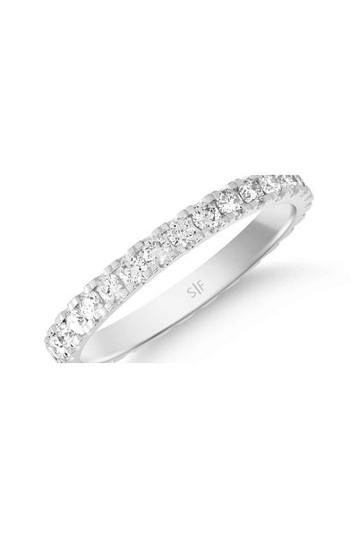 Sandra Ferretti Inel Eternity Aur Alb de 18K cu Diamante Naturale de 0.67 Carate