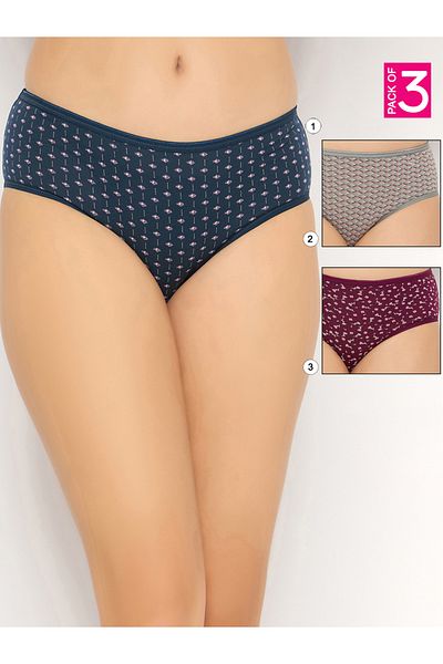 Clovia By Styli Set of 3 - Mid Rise Printed Hipster Panties