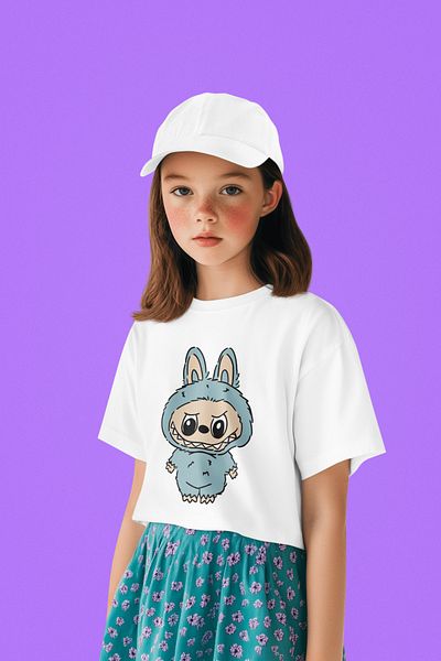 SEVBANO Tricou unisex pentru copii cu desene animate cu imprimeu Labubu (vârsta 1-12)