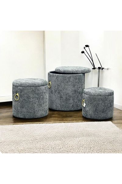 Ch 3-piece gray carpet box set