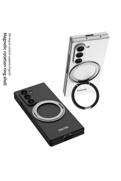 REDz Accessories Carcasă cu inel magnetic, inel de susținere MagSafe pentru Samsung Galaxy Z Fold7, protecție antișoc, argintie