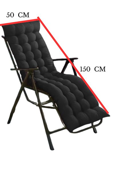 MoMMe Chair Mattress Long Model 50X150 cm Black