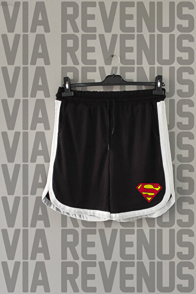 Vordevia Superman Printed Piping Detailed Sports Training Shorts