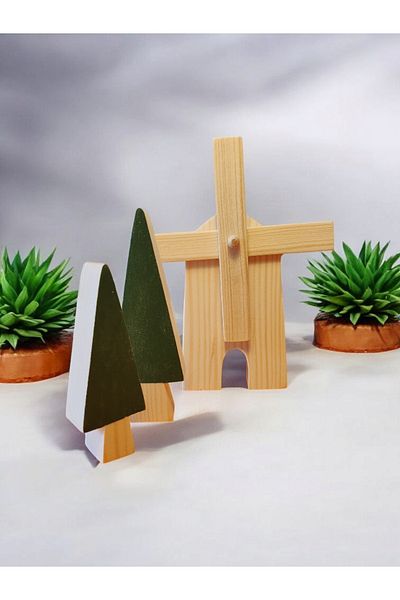 websunday Wooden Toy Mill Natural Handmade Toy