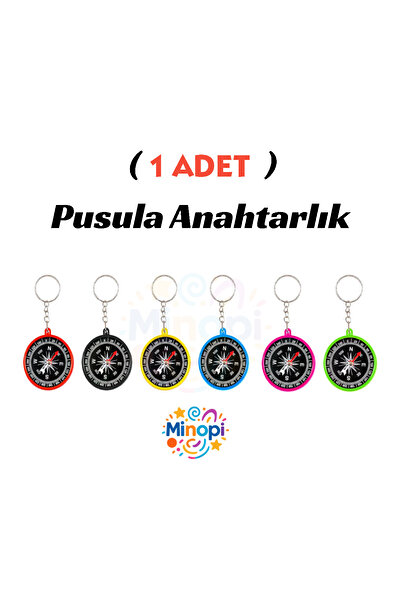 Minopi 1 Adet Pusula Anahtarlık Renkli Plastik Küçük Pusula Okul Deney Gezi Cep Pusulası Manyetik Hediye