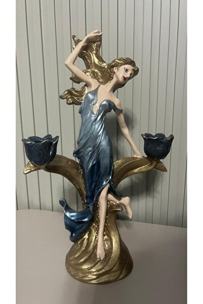 DERYA DESİNG ART Dekoratif Polyester Dans Eden Kız Şamdan Biblo 33x20cm