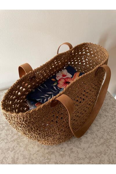 ELİŞİ MODA Handmade Paper Rope Knitted Bag, Shoulder Bag with Strap Suitable for Daily Use, Beach Bag.