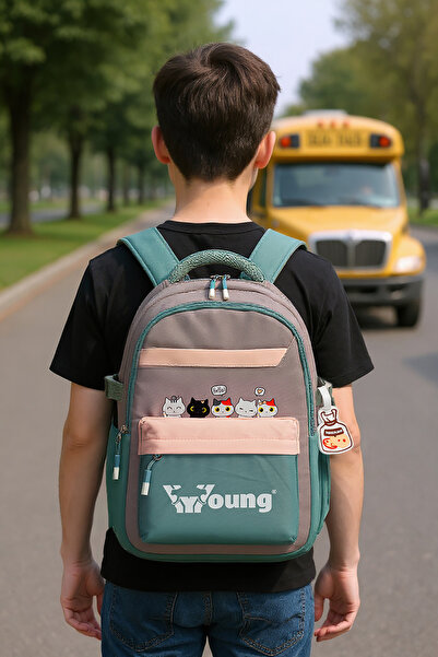 YOUNG 51943 School Backpack Student Daily Travel Holiday Sports Walking Outing Orange