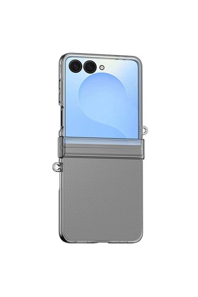 REDz Accessories Husă de protecție cu balamale pentru Samsung Galaxy Z Flip7, rezistentă la șocuri, transparentă și gri