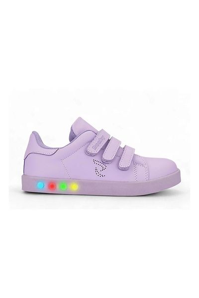 ROCKY SPORT Simple Girl's Velcro Orthopedic Comfortable Light Sole Lilac Lighted Daily Sports Shoes Sneaker