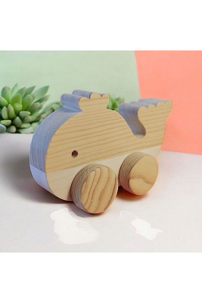 websunday Wooden Toy Whale Natural Handmade Toy