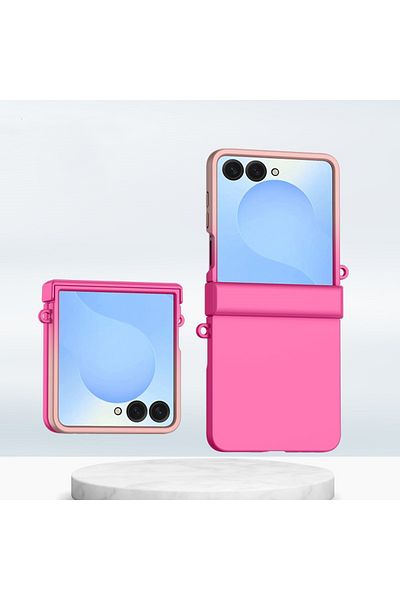REDz Accessories Husă de protecție cu balamale pentru Samsung Galaxy Z Flip7, rezistentă la șocuri, roz închis și roz deschis