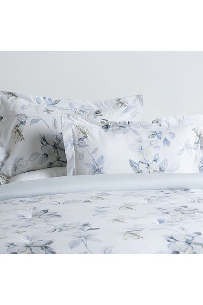 Cottage border floral 3pc comforter king blue 220*240cm