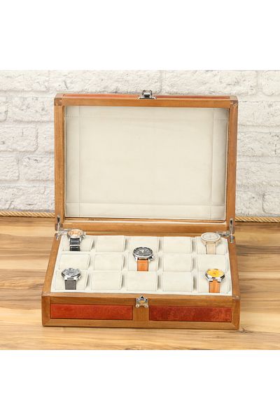 Onywatch 15-Piece Wooden Watch Box Multi Watch Box Watch Collection Box Watch Organizer Watch Case