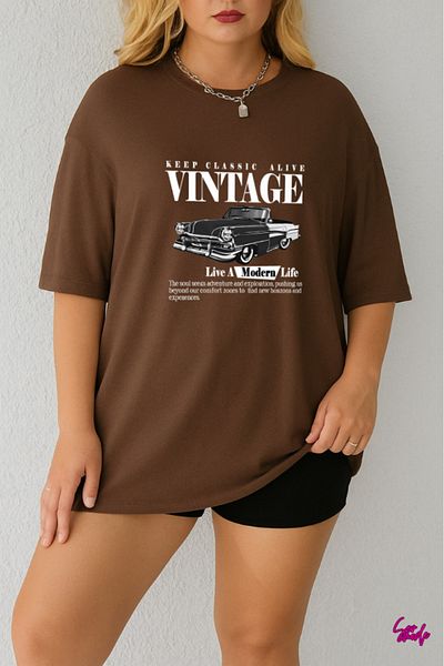 SevMode 1 T-Shirt Is a Gift for Purchases of 5 or More in the Cart - Vintage Printed Large Size T-Shirt