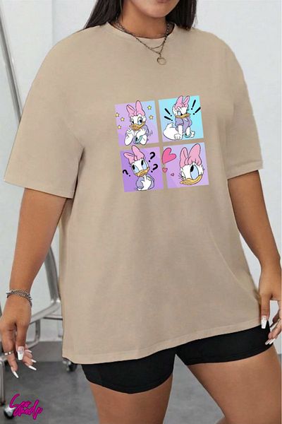 SevMode In the Cart, 1 T-Shirt Is a Gift for Purchases of 6 or More - Cartoon Character Printed Large Size T-Shirt