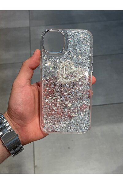 Mee.co İphone 14 Plus Ve 15 Plus Uyumlu Inci Kalp Figürlü Şeffaf Epoksi Sert ...