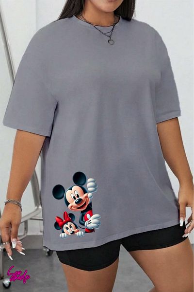 SevMode In the Cart, 1 T-Shirt Is a Gift for Purchases of 5 or More - Cartoon Character Printed Large Size T-Shirt