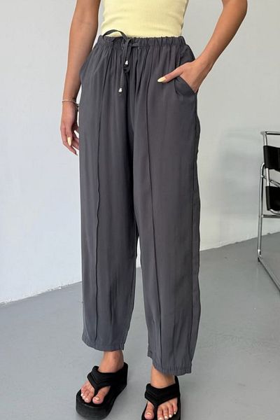 adba style 4027 Modal Cupra Women's Pants with Elastic Waistband
