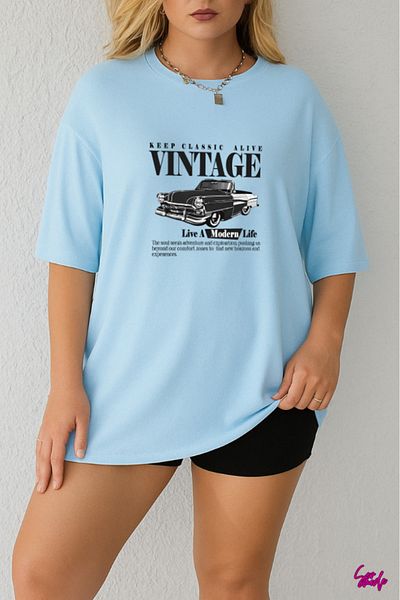SevMode 1 T-Shirt Is a Gift for Purchases of 5 or More in the Cart - Vintage Printed Large Size T-Shirt