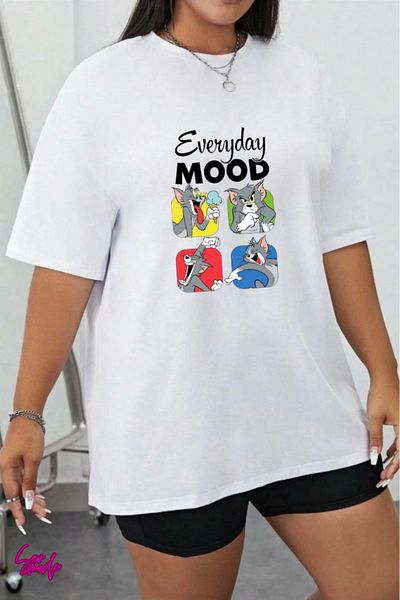 SevMode In Cart 5 and Above Purchases Get 1 T-Shirt as a Gift - Everyday Mood Printed Large Size T-Shirt