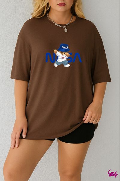 SevMode In the Cart, 1 T-Shirt Is a Gift for Purchases of 5 or More - Nasa Printed Large Size T-Shirt