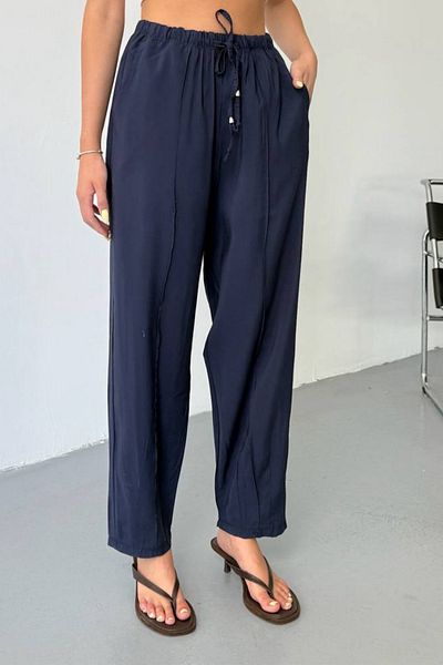 adba style 4027 Modal Cupra Women's Pants with Elastic Waistband