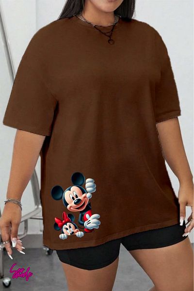 SevMode In the Cart, 1 T-Shirt Is a Gift for Purchases of 5 or More - Cartoon Character Printed Large Size T-Shirt