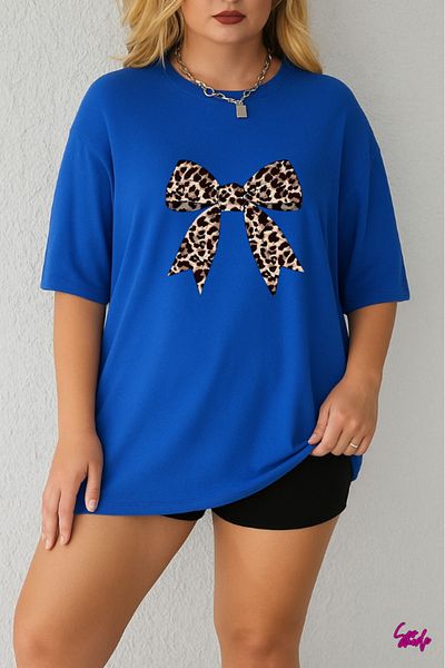 SevMode - Leopard Ribbon Printed T-Shirt