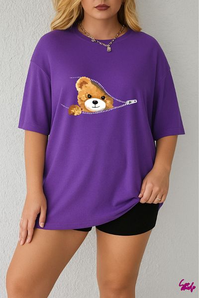 SevMode 1 T-Shirt Is a Gift for Purchases of 6 or More in the Cart - Teddy Bear Printed Large Size T-Shirt