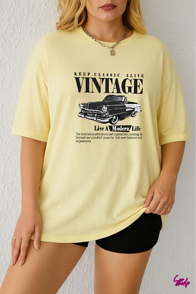 SevMode 1 T-Shirt Is a Gift for Purchases of 6 or More in the Cart - Vintage Printed Large Size T-Shirt